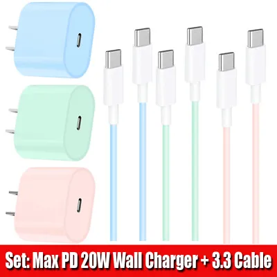 Max 20W USB-C Fast Wall Charger Block + 3FT Cable For Motorola Edge+ Moto Stylus • $9.99