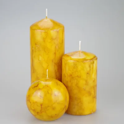 Pillar Candles Marble Effect Set Of 3 - Various Colours Hand Painted • £17.50