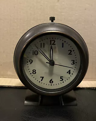 Bronze Standing Alarm Clock HD-1688 Quartz Battery Operated Working • $15.99