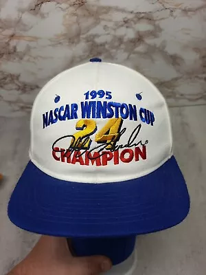 VTG AJD Jeff Gordon 1995 NASCAR Winston Cup Champion Snapback Cap/Hat Made USA • $24.99