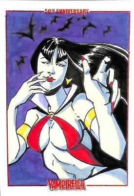 Vampirella 50th Anniversary Sketch Card By Sarah Fletcher Sale A2 • $25