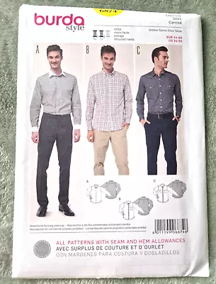 Burda Sewing Pattern 6874 Men 34-36-38-40-42-44-46-48-50 • £8.99