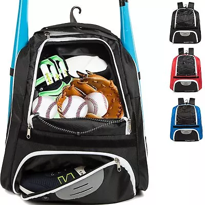 Baseball Bag - Bat Backpack For Baseball T-Ball & Softball Equipment & Gear • $28.85