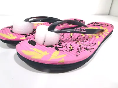 RIEMOT Sandal FLIP FLOP  ZARA   Women's Size 5 Black/Pink Floral NWT • $6.89