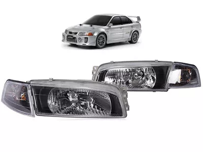 For 1997 2001 Mitsubishi Lancer EVO 4 Mirage Headlights Mirage JDM Black Set • $186