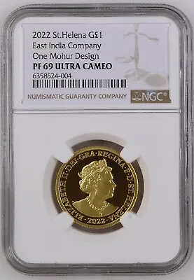 2022 St Helena Mohur Proof 11.66g Gold Coin - 100 Mintage PF69 NGC • $1950