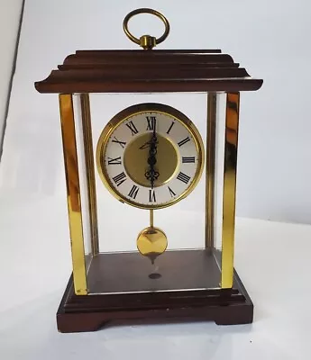 $175 • Buy Vintage SCHMID Schlenker Jr. Germany Shelf Clock Carriage Wood & Gold ~ WORKS!