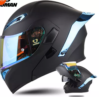 Double Lens Casco Moto Motorcycle Helmet Flip Up Motocross Motorbike Helmets DOT • $82.42