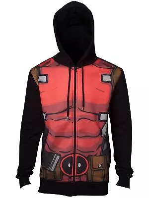 Marvel Black Deadpool Sublimated Zip Hoody - M • £24.29