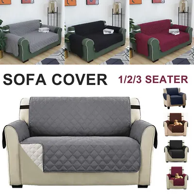 2023 1/2/3 Seater Pet Sofa Protector Cover Quilted Couch Covers Lounge Slipcover • $12.50