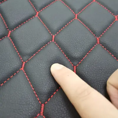 Faux Leather Quilted Fabric For DIY Car Seat Upholstery Waterproof Foam-padded • £27.23