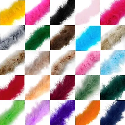 Marabou Swansdown Feather Trim Craft Fluffy & Soft -  34 Colours / Choose Length • £4.99