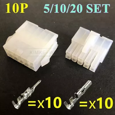 10 Pin/Way Molex Mini-Fit Jr 5557/5559 4.2mm Connector Kits (Plug+Socket+Crimps) • $9.80