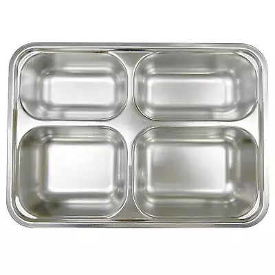 Durable Stainless Steel Trays Divided Dinner Plate Lunch Container Food Tray • $14.54