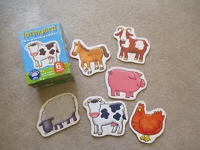 £2.50 • Buy Two Piece Farmyard Jigsaw Puzzles By Orchard Toys