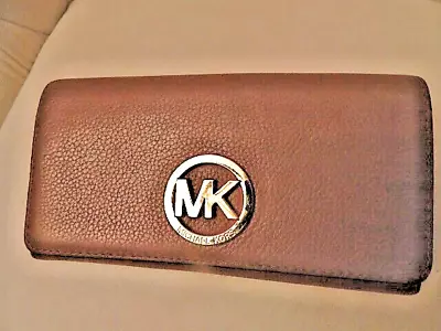 MICHAEL KORS Jet Set Fulton Luggage Flap Continental Leather Brown • $40