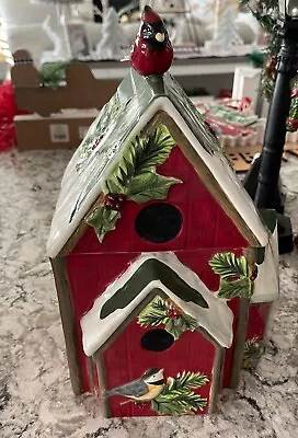 Cracker Barrel Birdhouse Cardinal Cookie Canister • $18.99