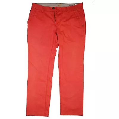 Camel Active Hudson Men's Fabric Trousers Chino Straight Stretch 50 W34 L32 Red • £52.03