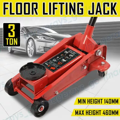 3Ton Hydraulic Floor Jack 140-460mm Super Low Profile Dual Pump Car Trolley Lift • $167.91