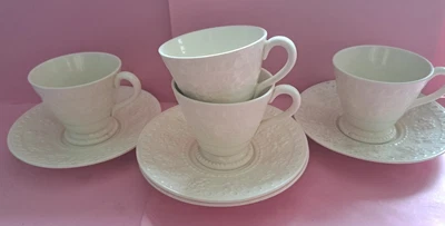 £22 • Buy 4 X Wedgwood Queens Ware Etruria Barlaston WELLESLEY Coffee Cups & Saucers