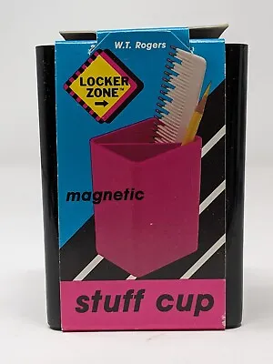 Vintage Magnetic Stuff Cup Black New Old Stock Retro Locker Zone Organizer • £24.28