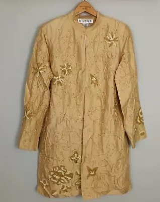 Sherwani Wedding Groom Gold Silk Embroidered Indian Asian Pakistani Suit Outfit  • £179.99