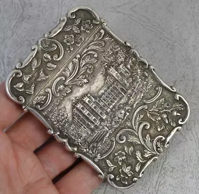 Nathaniel Mills Windsor And Warwick Castle Top Sterling Silver Card Case • £1495