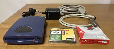 Iomega (Z250S) External SCSI ZIP Drive With 2 Cables + Four 250mb Disks *Works* • £25