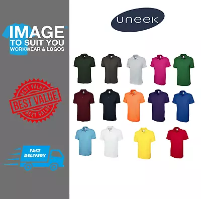 Uneek Classic Unisex Polo Shirt Uc101 Casual Size S-4XL With Personalised Text • £9.95