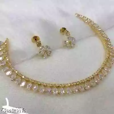$13.89 • Buy Indian Bollywood Gold Plated Stone Choker Bridal Necklace Earrings Jewelry Set