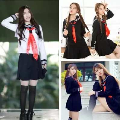 Hot Japanese High School Girl Sailor Uniform Cosplay Costume Dress Halloween • £16.17