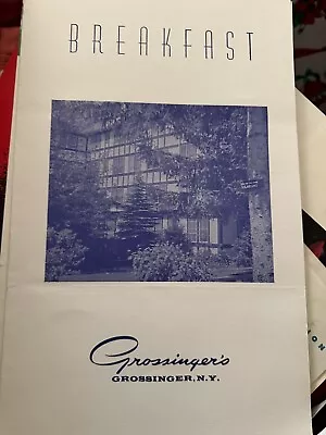 Vintage 1960's Grossinger's Resort - Breakfast Menu - Catskill NY • $29.99