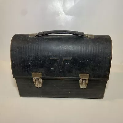 Vintage Thermos Black Metal Lunch Pail Box USA -READ • $24.99