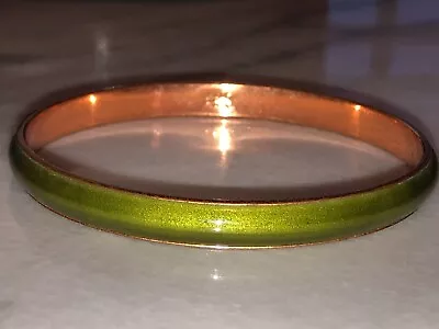 Vintage Renoir Matisse Jewelry Copper Enamel Bangle Bracelet Green Mid Cent WOW  • $22.49