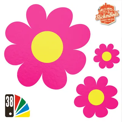 25 DAISY FLOWER STICKERS DECALS For Car | Wall | Home - 38 Colours (S7) • £4.95