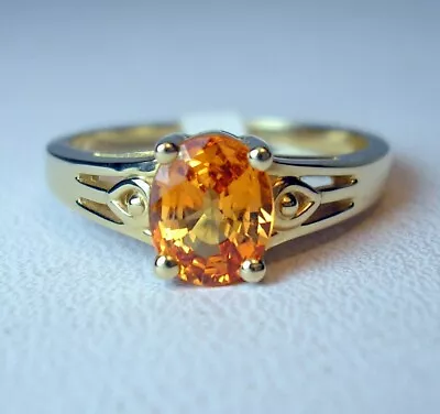 1.13ct Natural Mandarin Spessartite Garnet 14K Yellow Gold Ring Was $1350 Video • $584.99