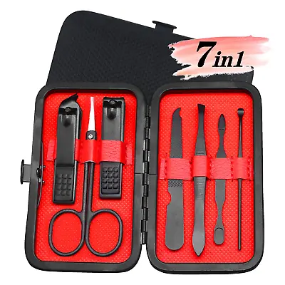 Manicure Set Manicure Pedicure Kit Nail Grooming Kit For Men 7 In 1 Travel Nail • $7.88