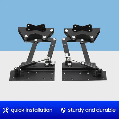 2x Heavy Duty Steel Hydraulic Hinges Soft Folding Coffee Table Lift Up Mechanism • £22.79