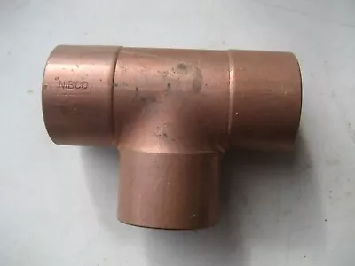 NIBCO 611 C X C X C COPPER TEE FITTING 4     3      1 3/4  PIPE STOP • $35