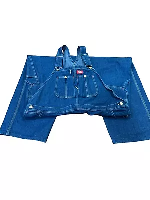 Dickies Coverall Bib Overall Jeans Men's 42X30 Workwear Adjustable Strap Denim • $34.95