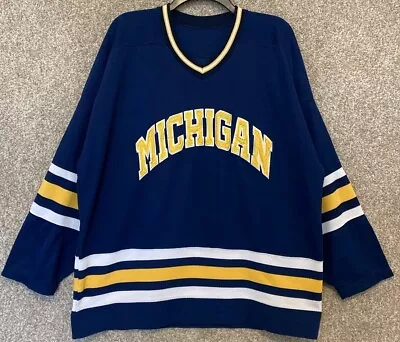 Vintage 90s Starter NCAA Mens Michigan Wolverines Hockey Jersey Size XL • $69.99