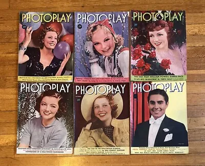 VINTAGE Photoplay Magazine 1938 Lot Of 6 Ads Movie Stars Hollywood Film 30s • $155