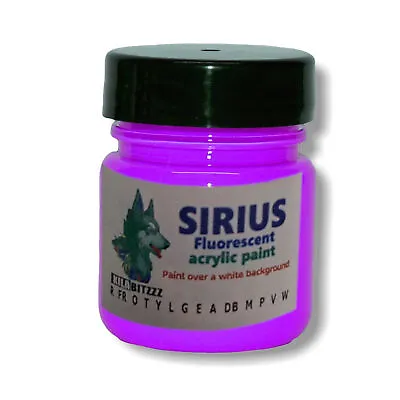 Sirius Glow Fluorescent UV Blacklight Glow Acrylic Ultra Paint Sample Size 20ml • £4.10