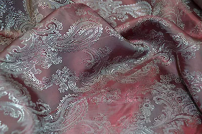 2 Tone Paisley Jacquard Polyviscose Upholstery Dress Lining Fabric Extra Wide • £6.99