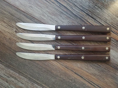 $57 • Buy CUTCO Knife Brown Handle (Set Of 4) #47 Table Steak 214709 Smooth Edge Wood MCM