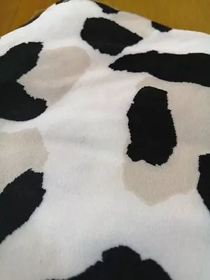 Dressmaking Fabric Supersoft Brushed  Stretch Jersey Over 2m X 160 Cms Cow Print • £9