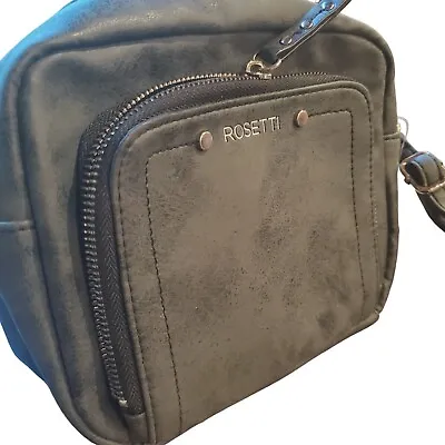 Rosetti Gray Faux Vegan Leather Small Shoulder Bag Purse 8x6.5x3 • $26.98