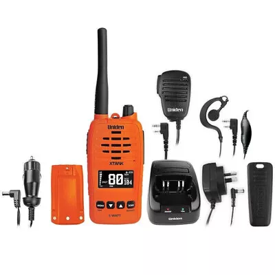 Uniden 5W XTRAK50-O Waterproof Orange Smart UHF Handheld Radio • $329.95