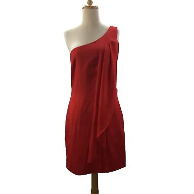 Nicola Finetti Red One-Shoulder Dress - Size 10 - Short Party Elegance • $29