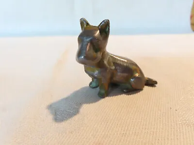 Vintage Cast Metal Seated Terrier Dog Figurine • $10